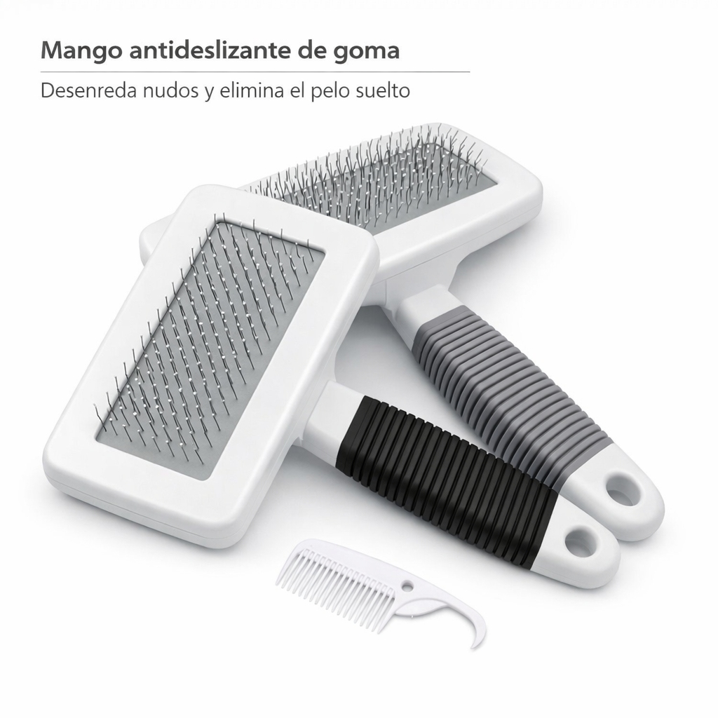 Peine de agujas de acero para masaje de mascotas